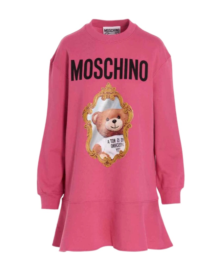 Moschino Couture Woman Mini Dress Fuchsia Size 8 Organic Cotton In Red