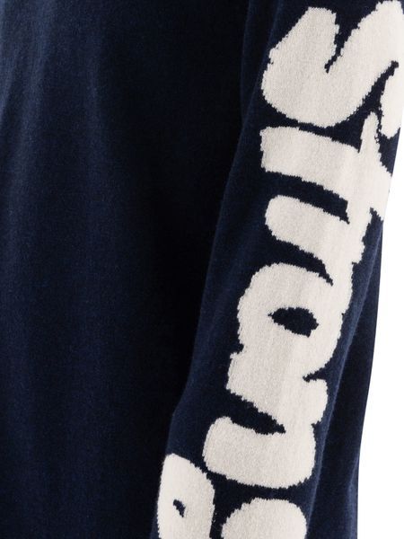 Comme Des Garçons Men's Crew Neck Graphic Print Sweater In Blue