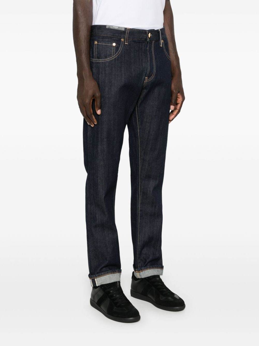 Pt Torino Turn-up Hem Straight-leg Jeans In Black
