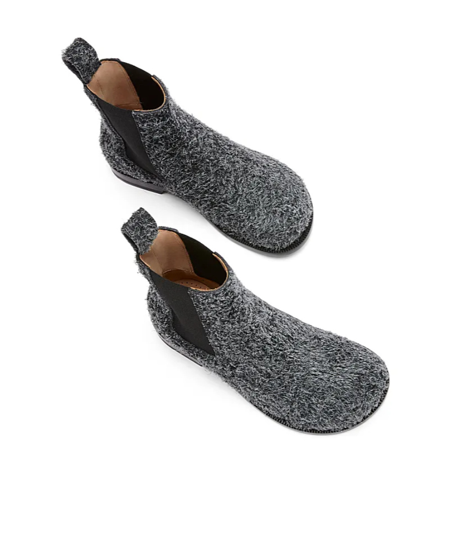 Loewe Campo Chelsea Boot In Brushed Suede In Gray