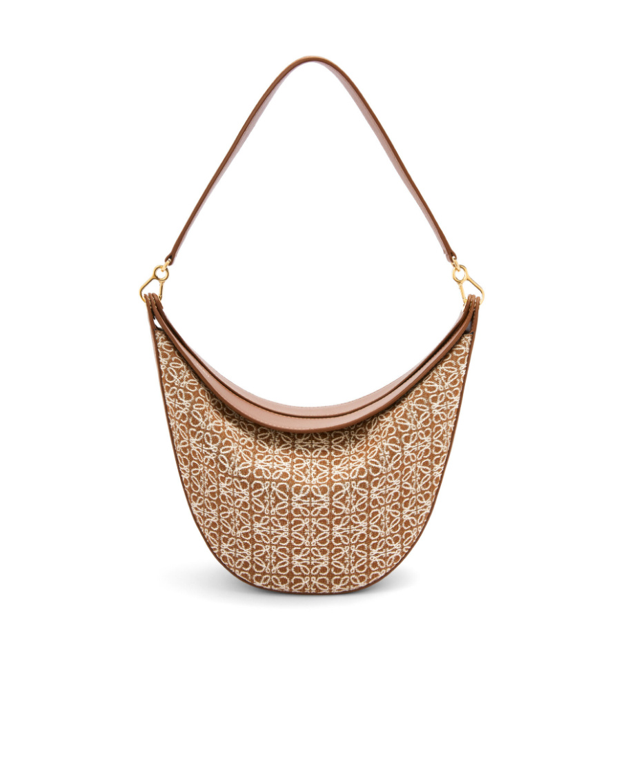 Loewe Luna Curved Shoulder Bag In Brown