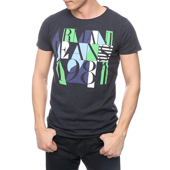 Armani Jeans Logo Details T-shirt In Black