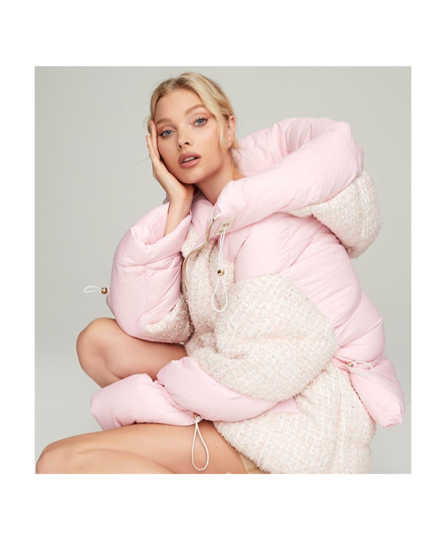 Nicole Benisti Long-sleeved Hooded Down Jacket In Pink