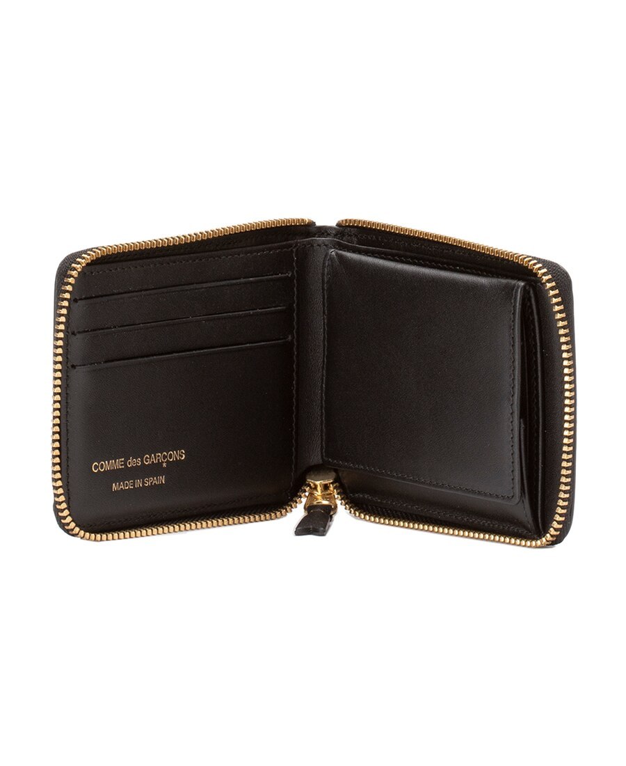 Comme Des Garçons Dots Printed Small Zip Around Wallet In Black