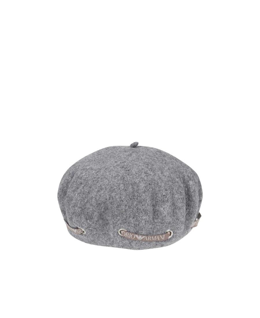 EMPORIO ARMANI LOGO-PRINT STRAP DETAIL BERET