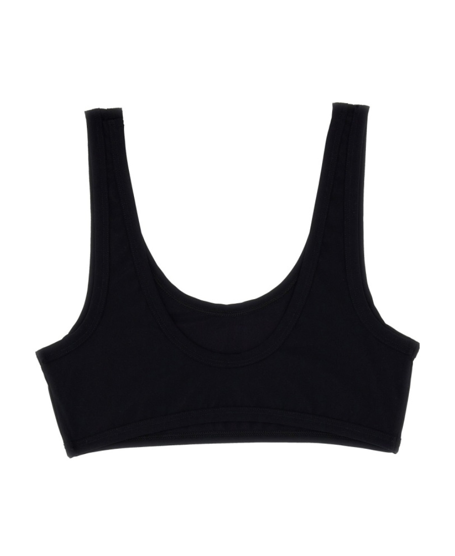 Jil Sander Logo Bikini Top In Black