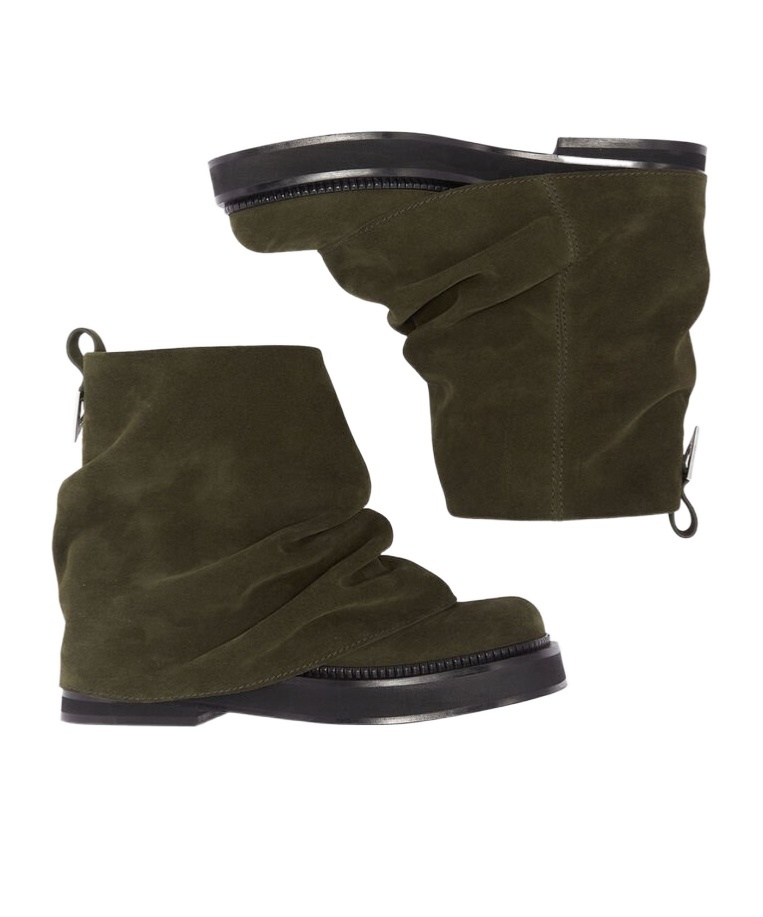 Attico Khaki Mini Robin Combat Boots In Black