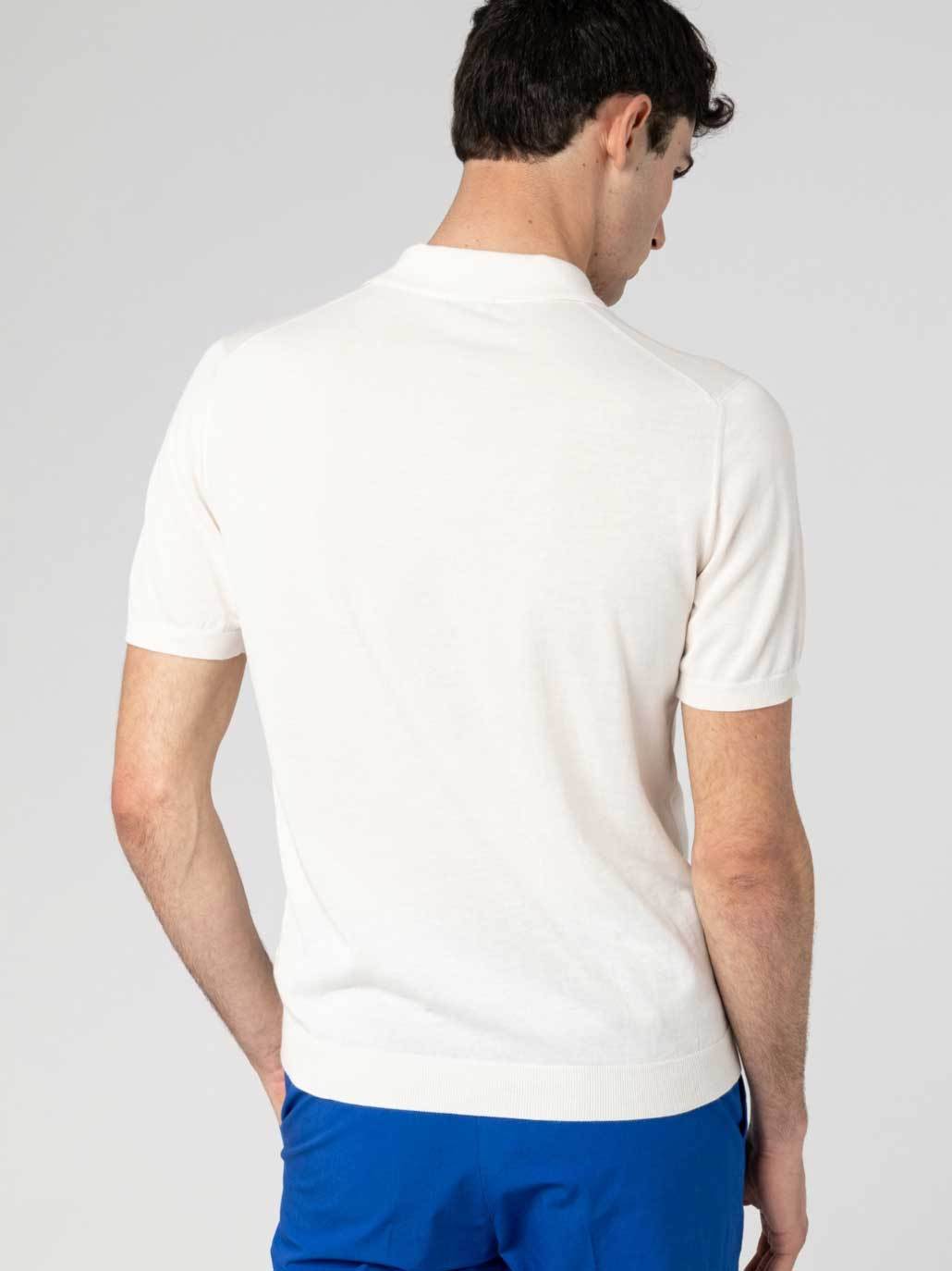 Drumohr Logo Label Jersey Polo In White