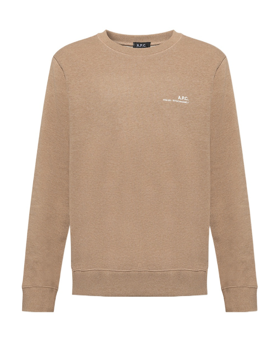 Apc Logo-print Crewneck Sweatshirt In Nude