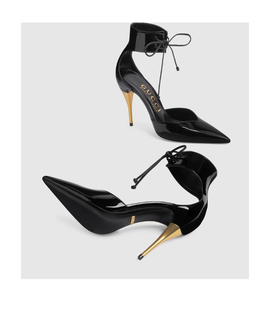 Gucci Patent-finish Pointed Pumps In Black