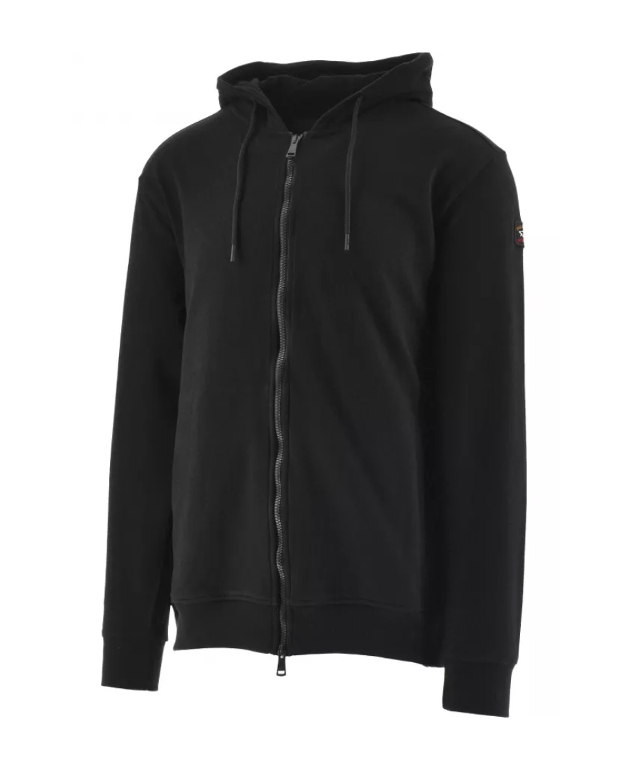 Paul & Shark Zip-up Organic Cotton Hoodie In Black