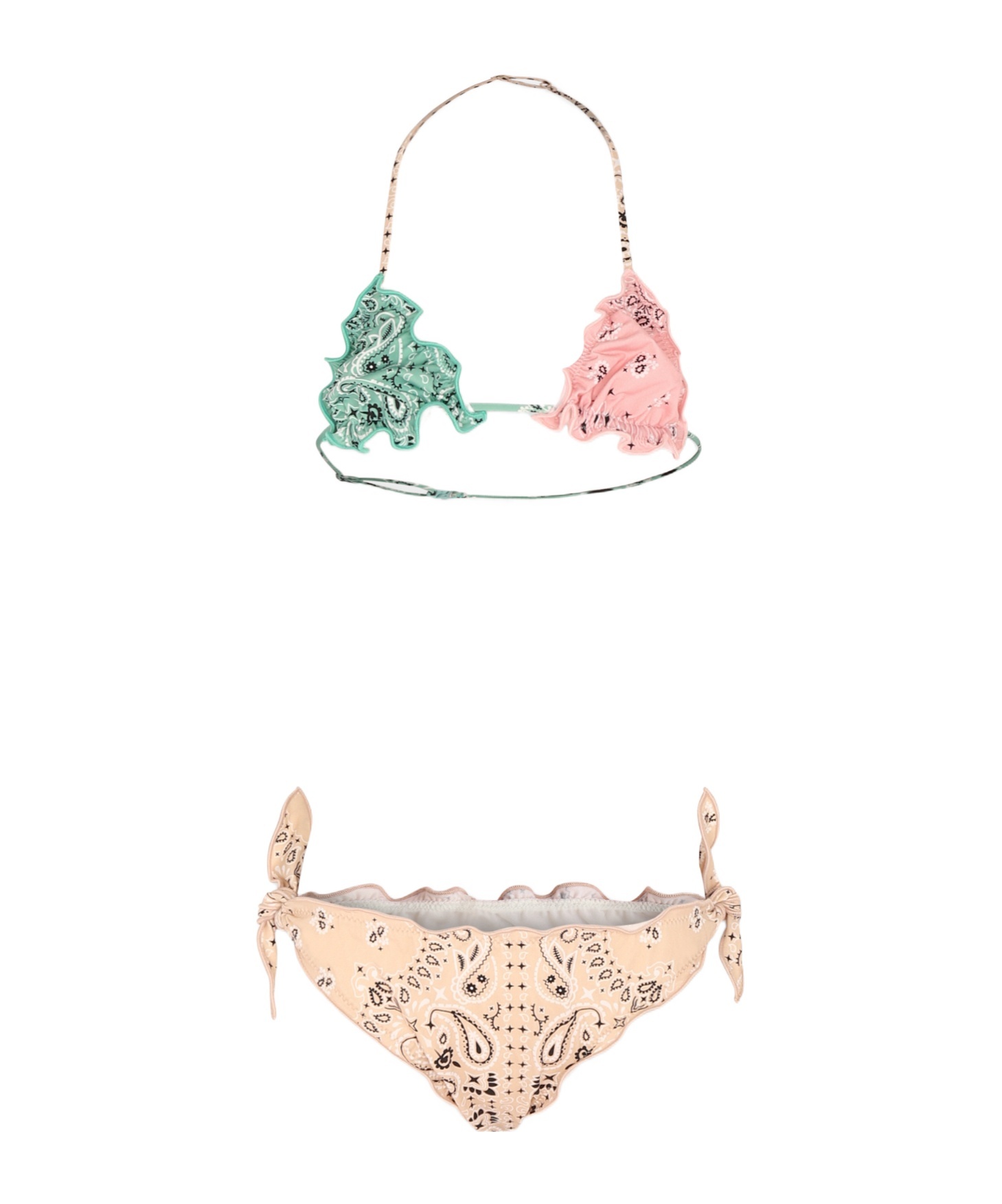 Mc2 Saint Barth Paisley-print Bikini In Brown