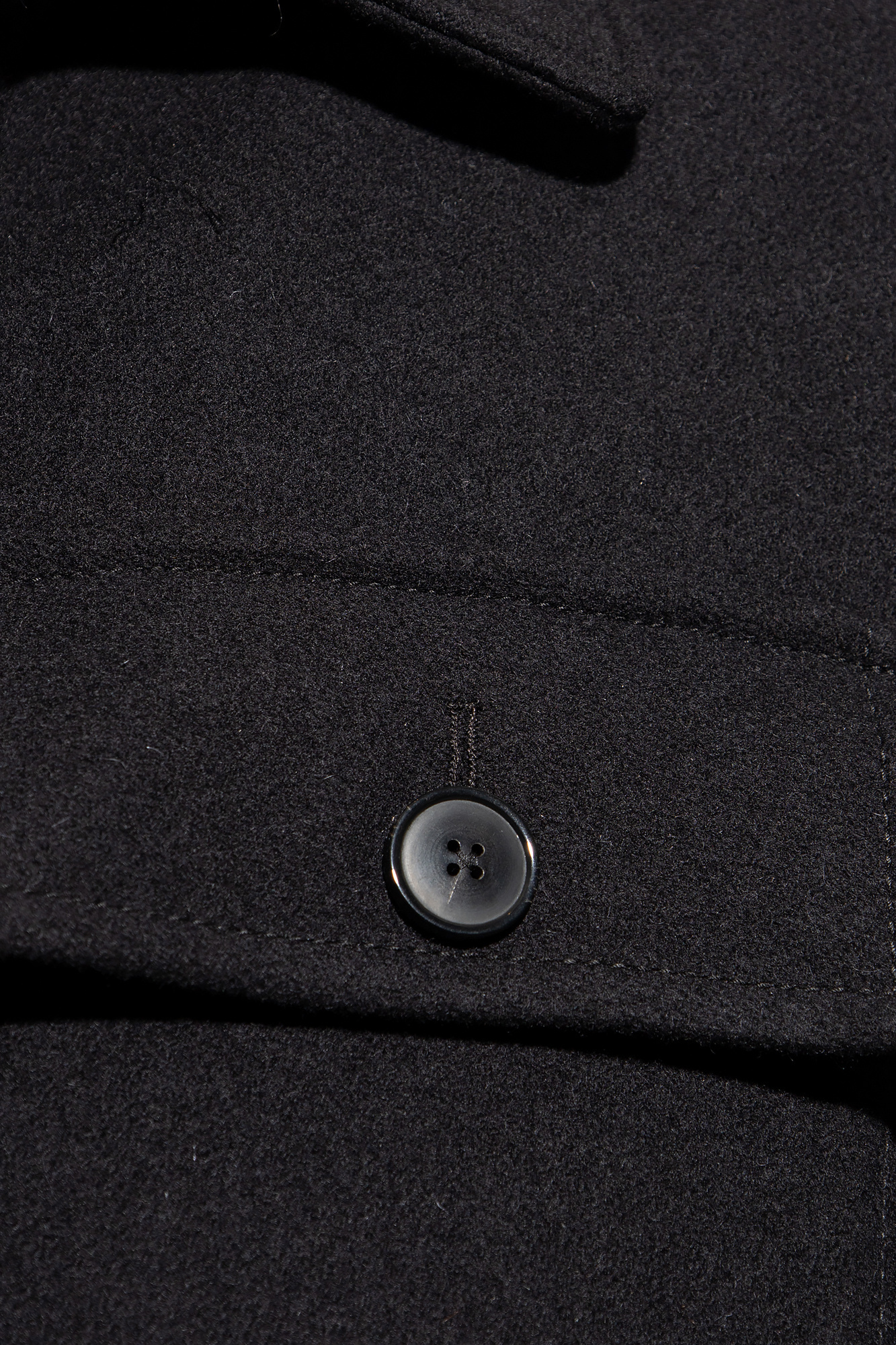 Dries Van Noten Black Constructed Wool Overshirt In Black