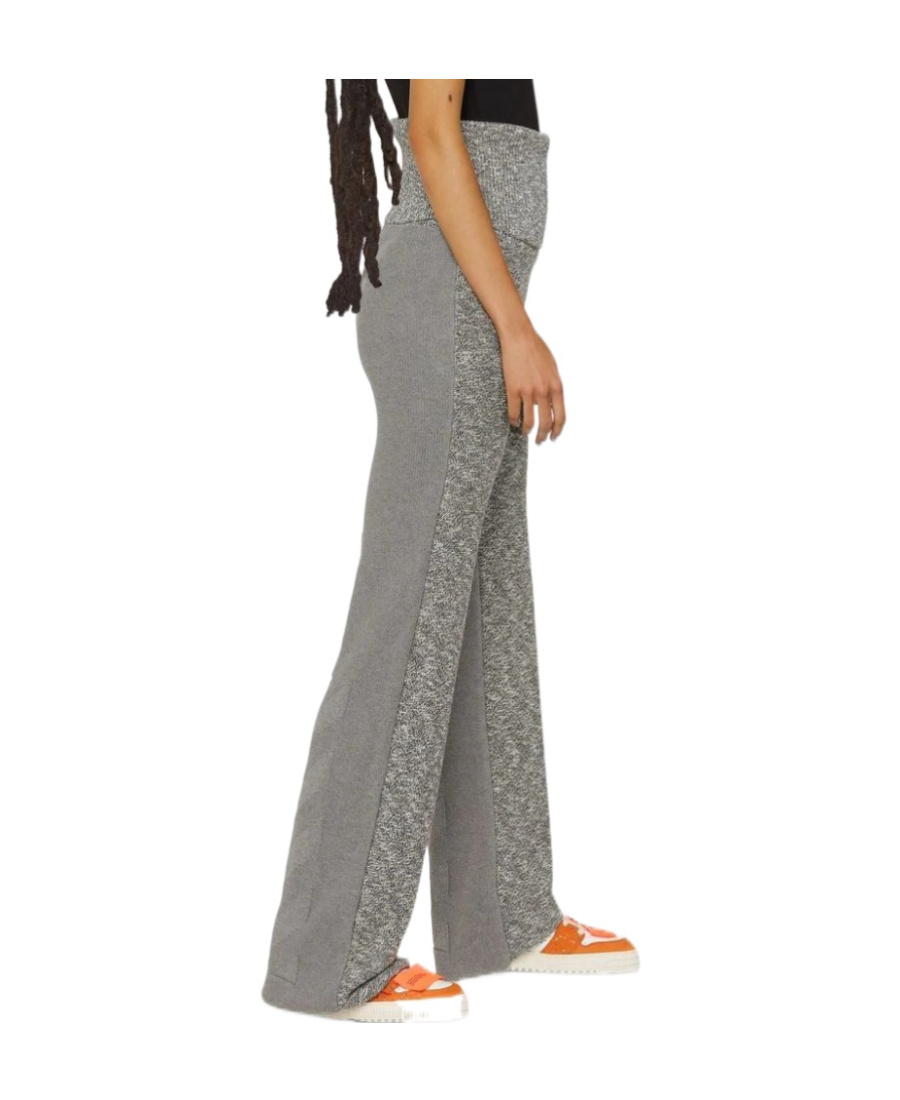 Off-white Diag-print Knitted Trousers In Gray