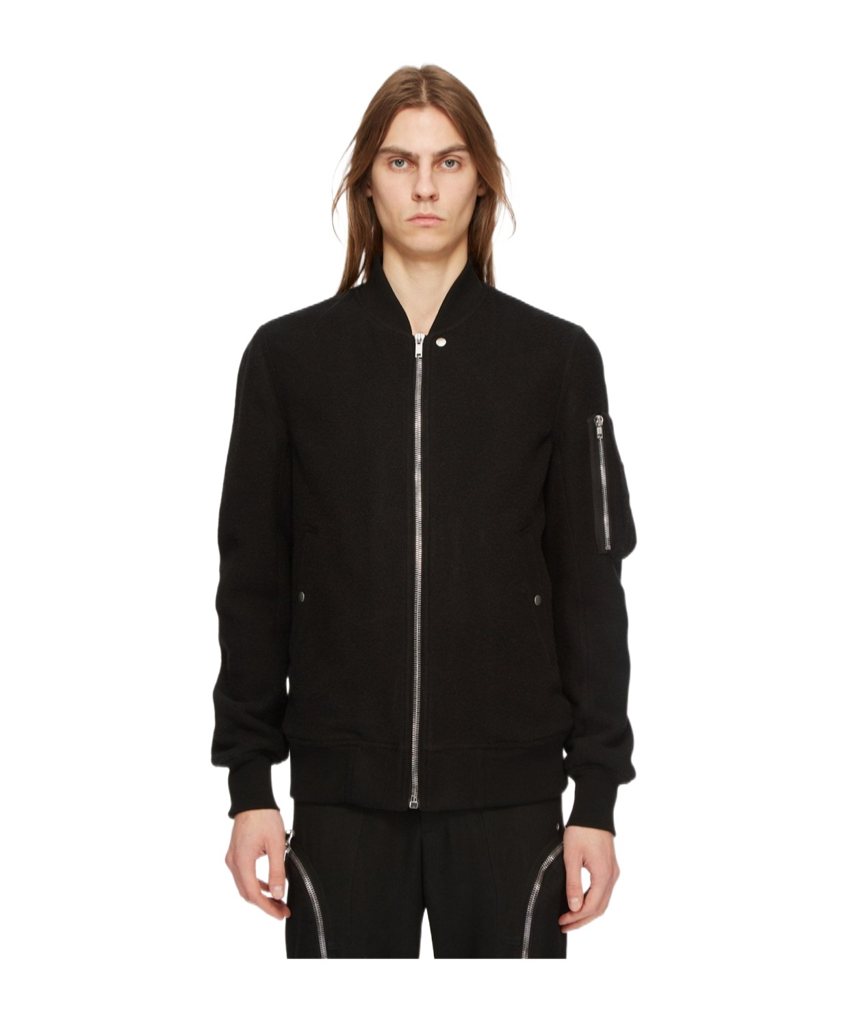 Rick Owens Man Jacket Black Size 38 Cotton, Silk, Virgin Wool In Black