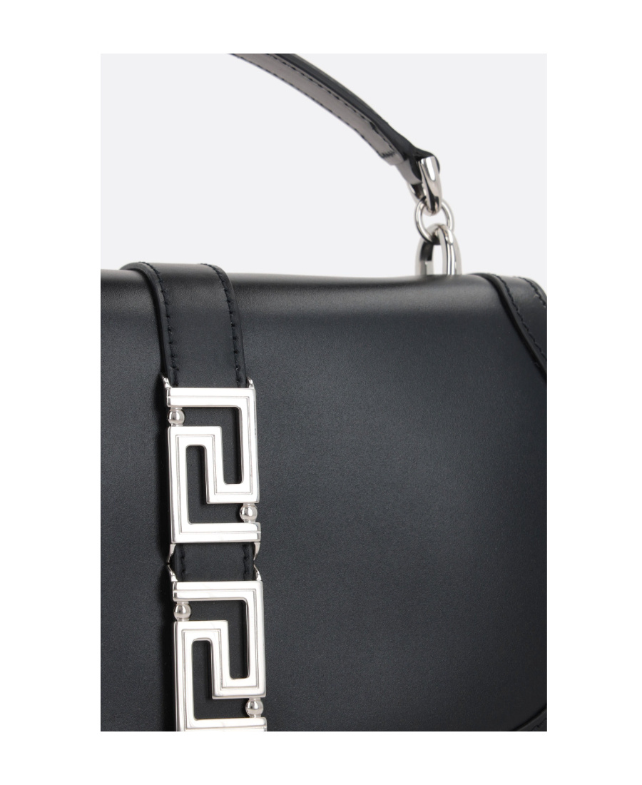 Versace Women's Greca Goddess Leather Crossbody Bag In Black
