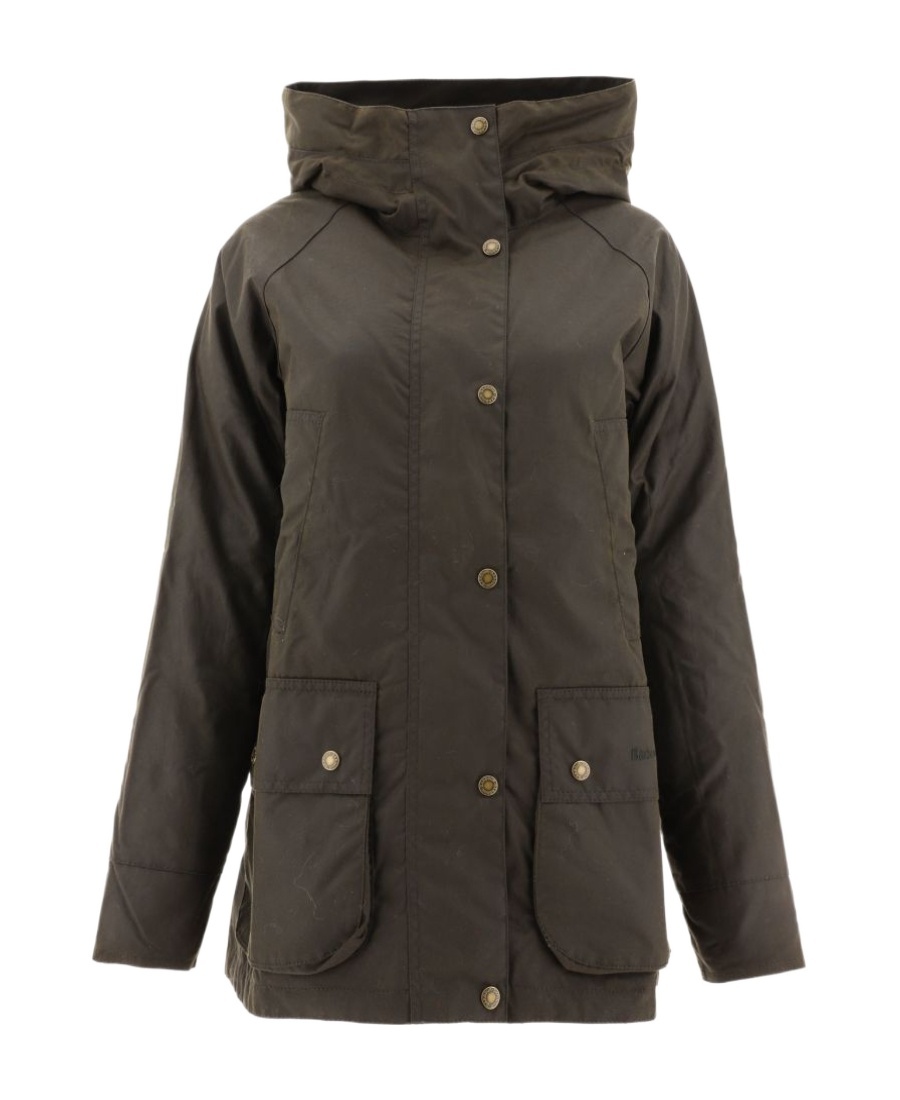Barbour Button-up Hooded Jacket In Black