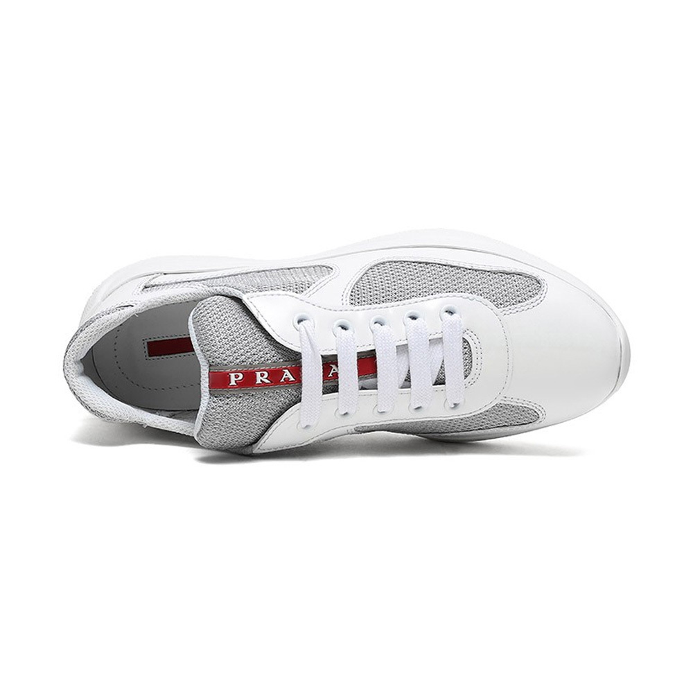 Prada Mesh Stitching Leisure Sports Shoes In White