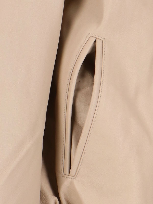 Remain Birger Christensen Long-sleeved Leather Jacket In Nude
