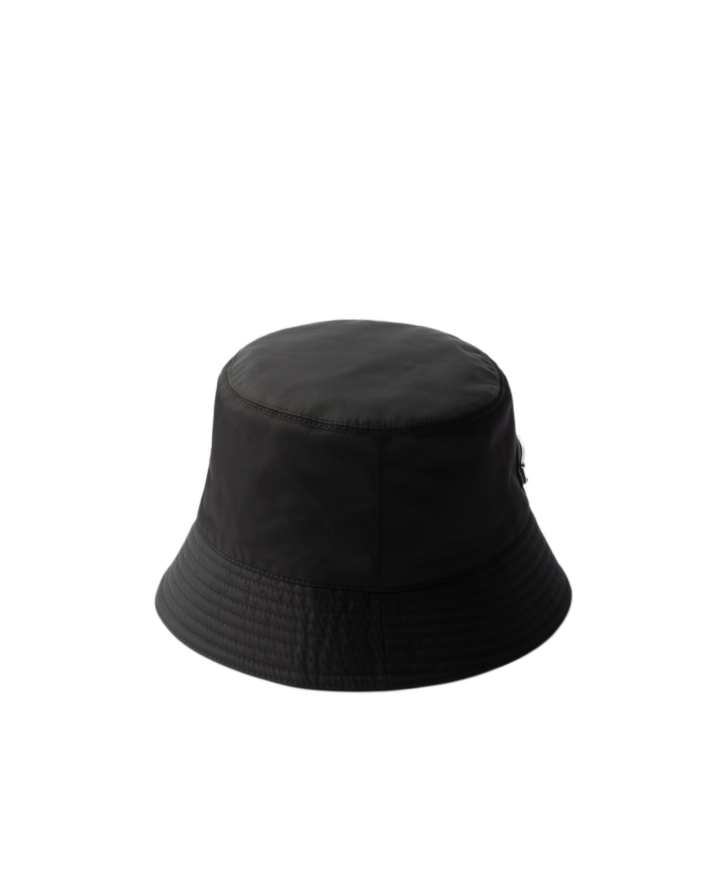 Prada Logo Plaque Bucket Hat In Black