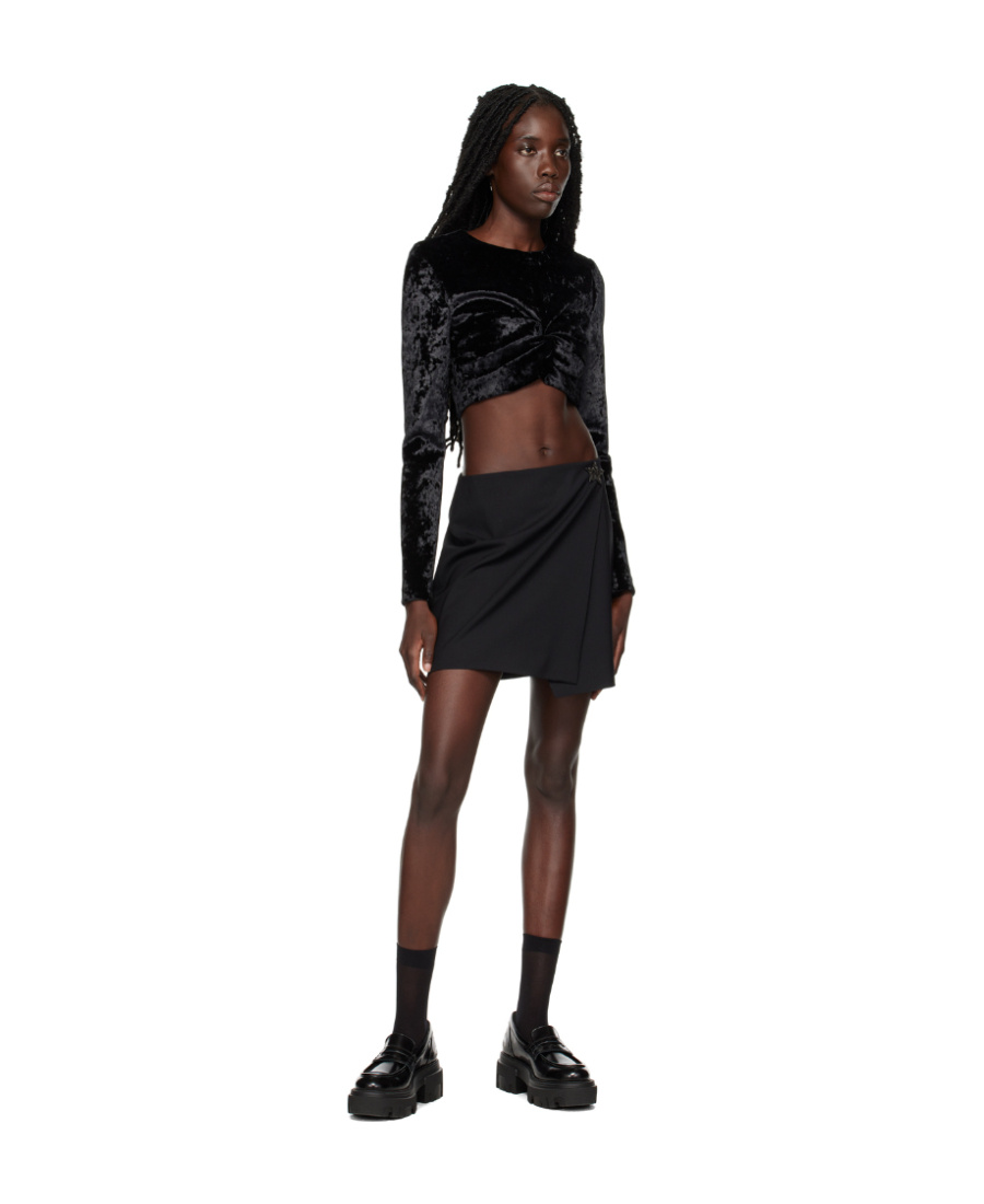 Msgm Black Twist Blouse In Black