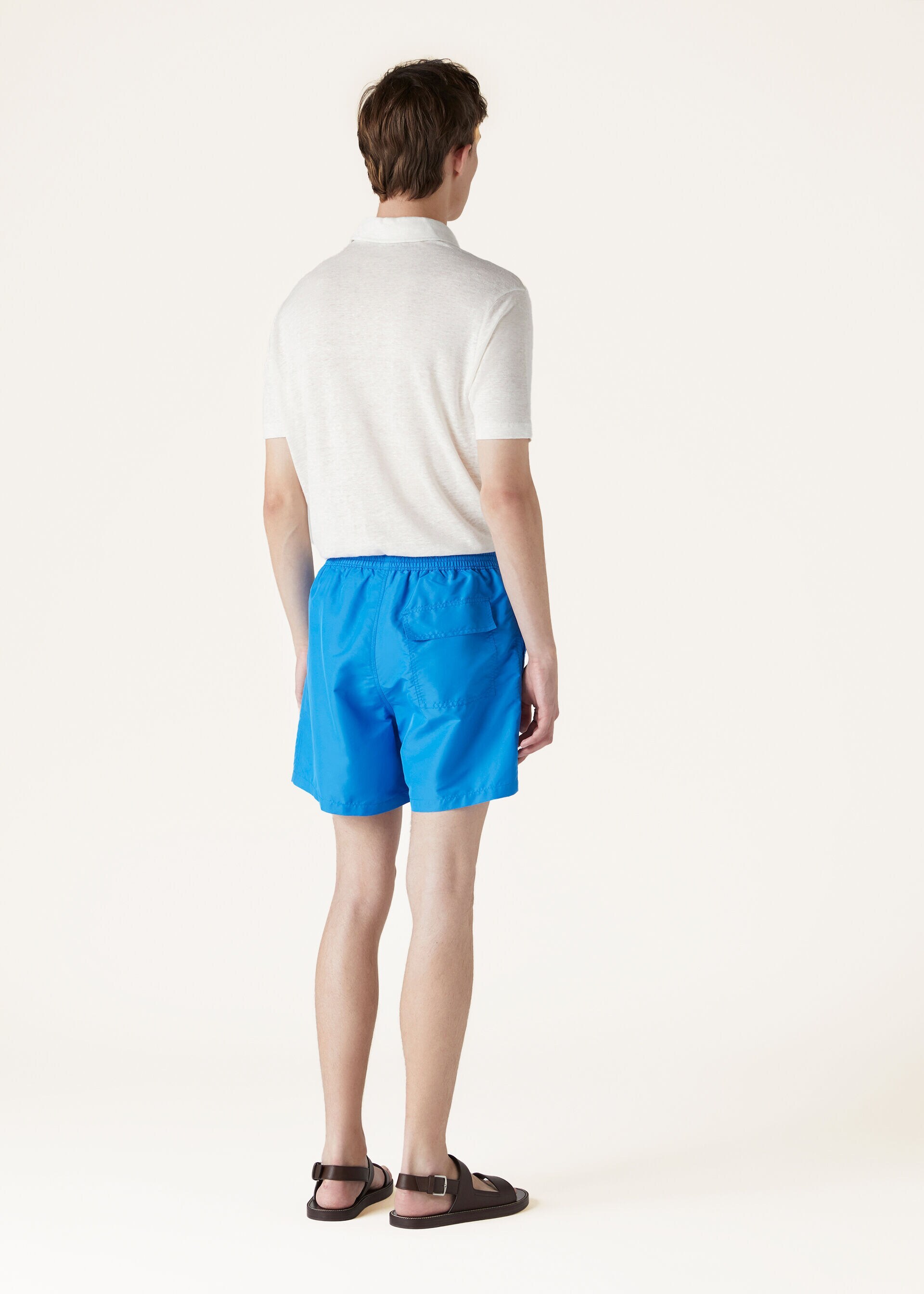 Loro Piana Elastic Waist-edge Beach Shorts In Blue