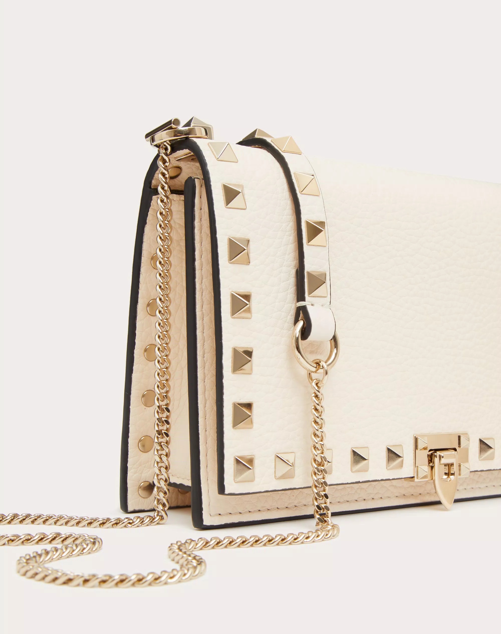 Valentino Rockstud Leather Crossbody Bag In White