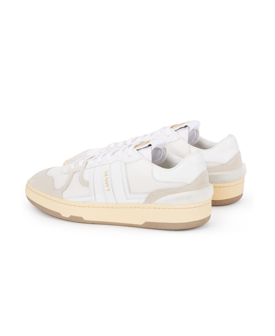 Lanvin Clay Leather & Mesh Low-top Sneakers In White