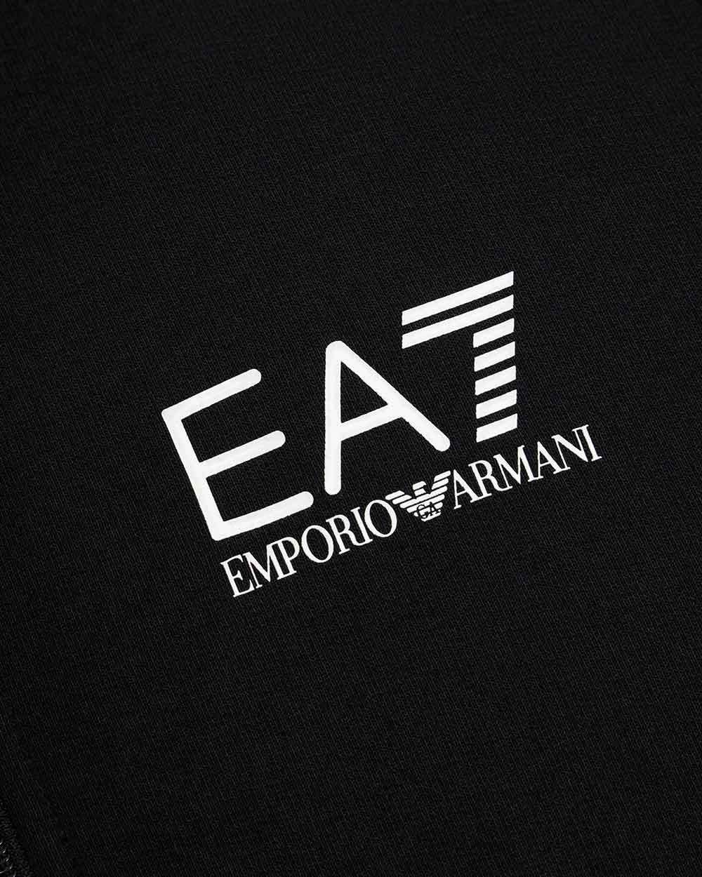 Ea7 Logo Printed Two-piece Sports Suit In Black