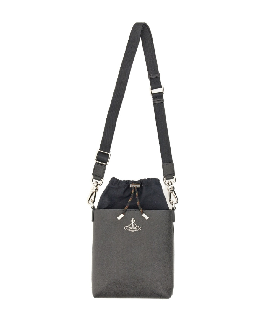 Vivienne Westwood Logo Shoulder Bag In Black
