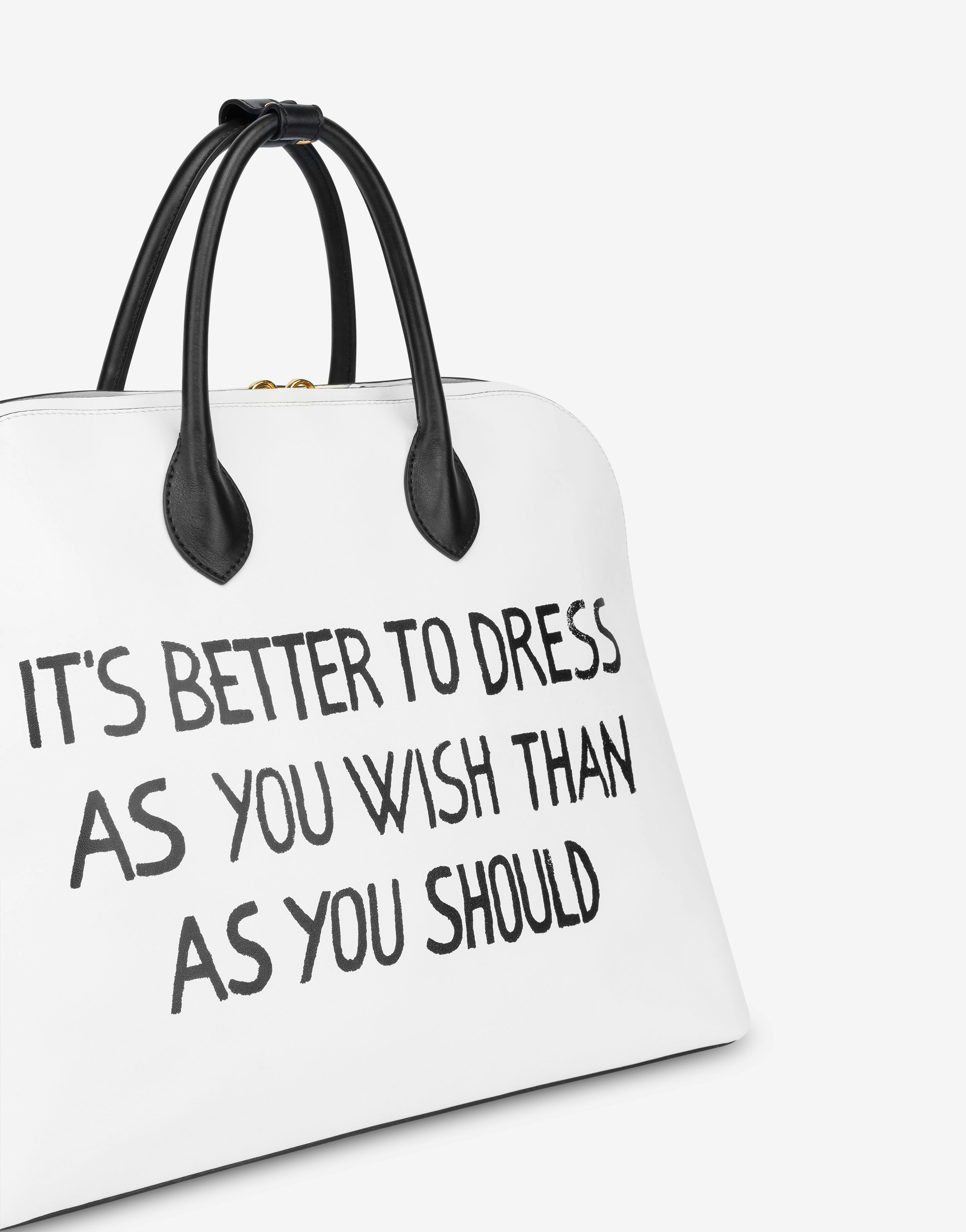 Moschino Double Handle Tote Bag In White