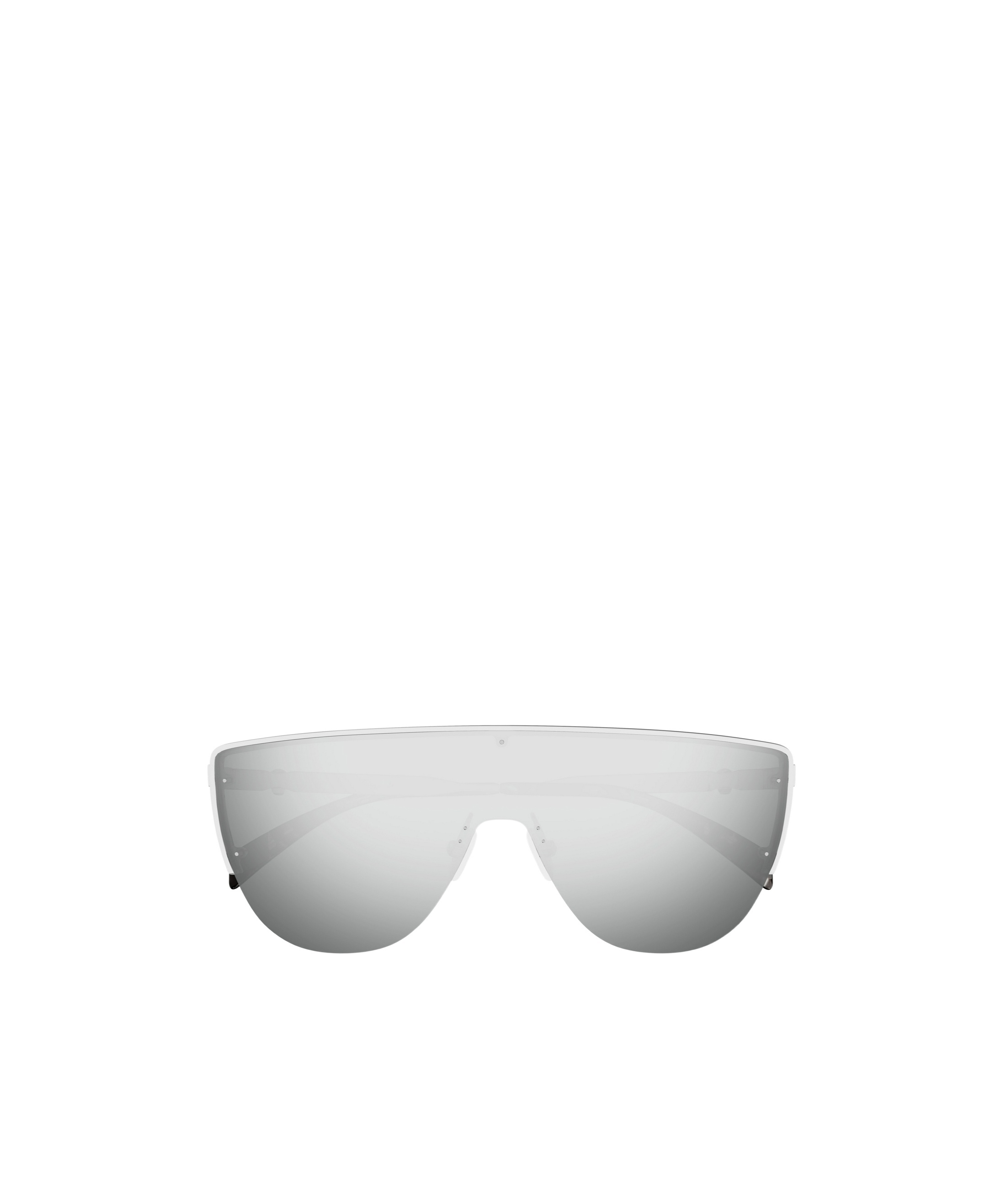 Alexander Mcqueen Skull-stud Shield-frame Sunglasses In White