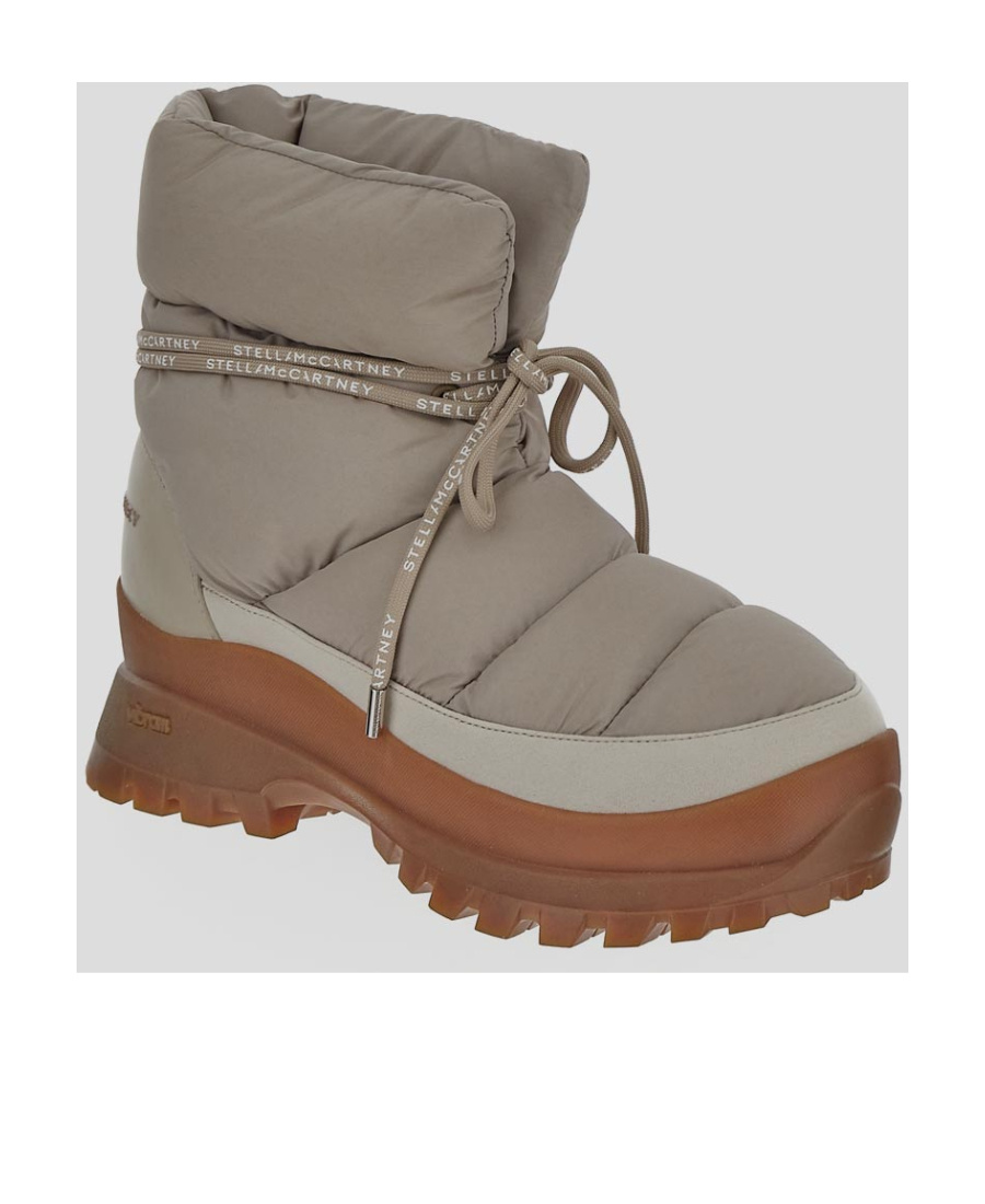 Stella Mccartney Round Toe Puffy Trace Boots In Gray