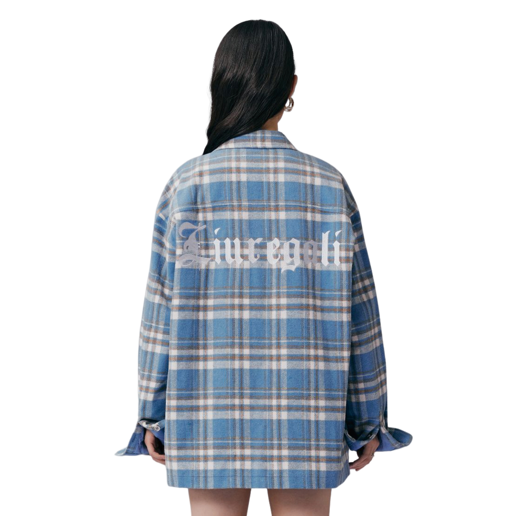 Liuregali Checkered Lapel Shirt In Blue