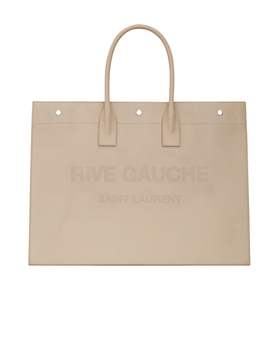 Saint Laurent Rive Gauche Shopper In Nude