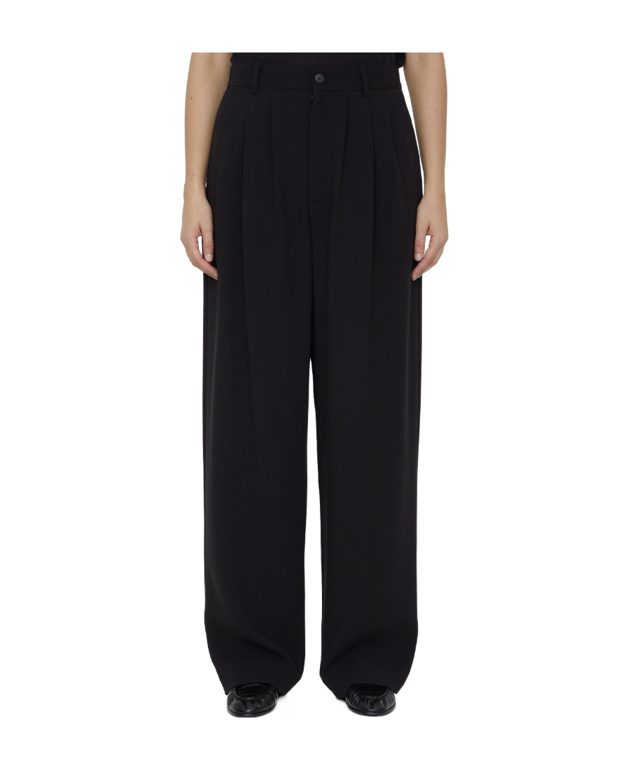 The Row Rufos Wide Leg Trousers In Black