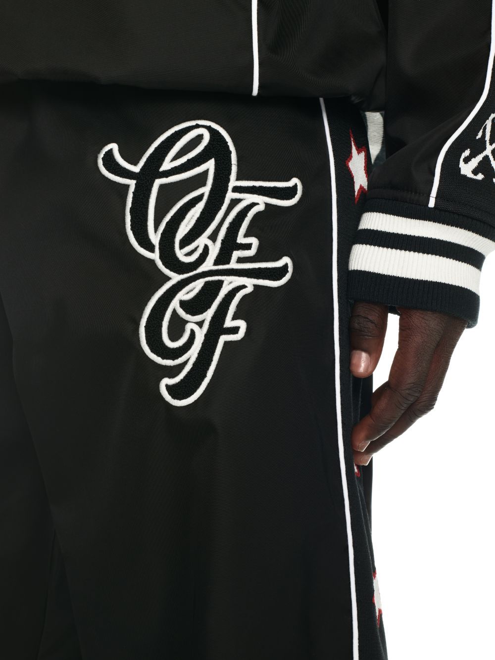 Off-white Off White Man Black Trouser Omcj030 S24 Fab002 In Black