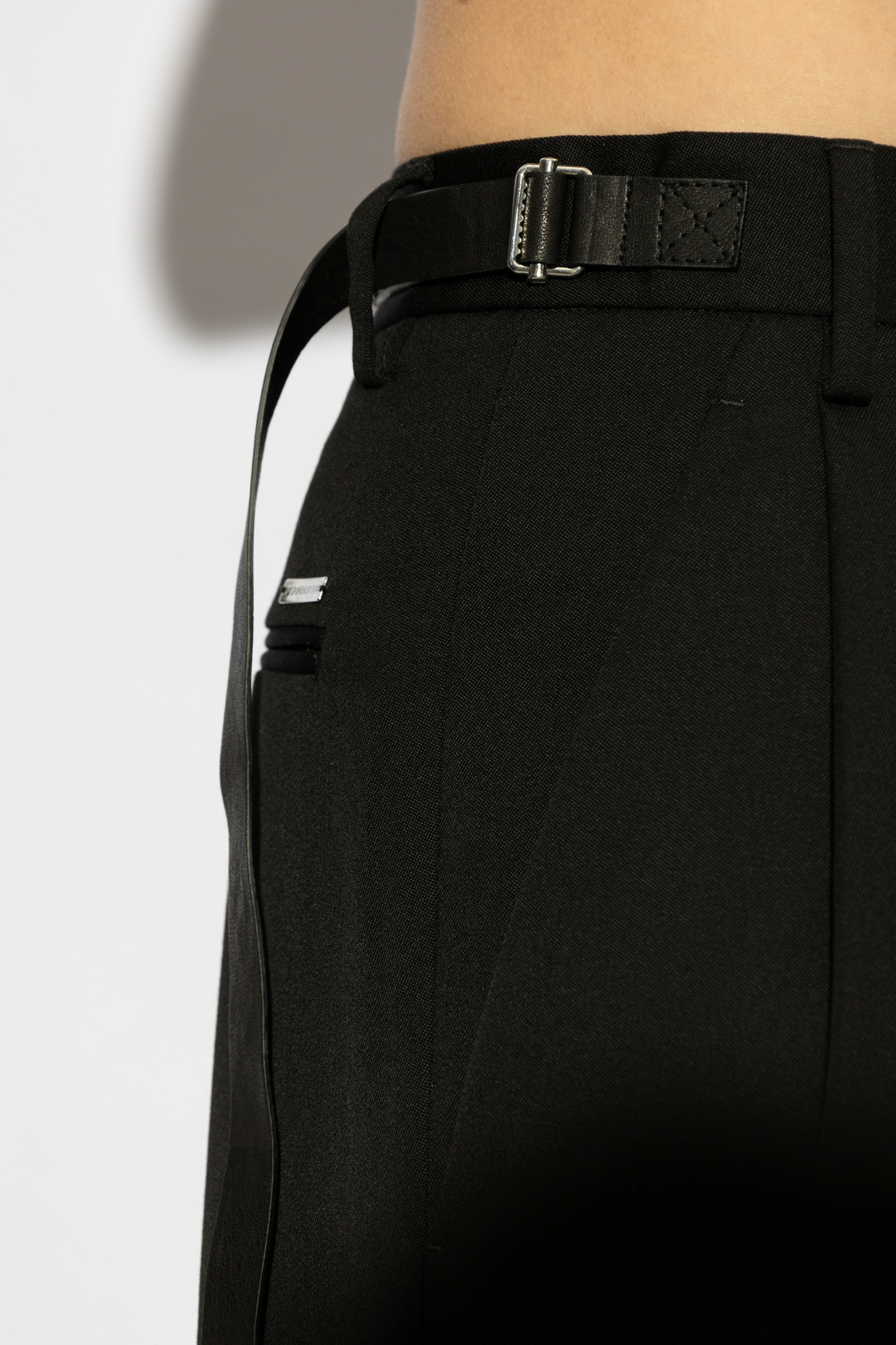 Dsquared2 Virgin Wool Straight-leg Trousers In Black