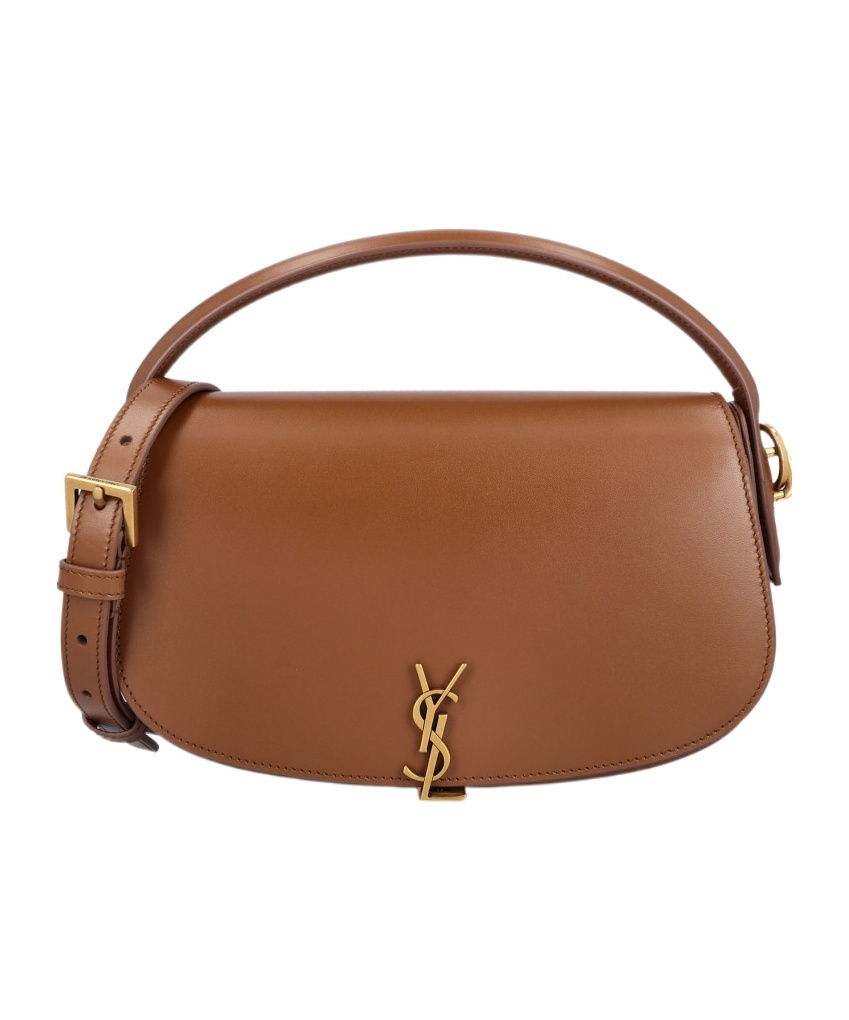 Saint Laurent Logo Shoulder Bag In Brown