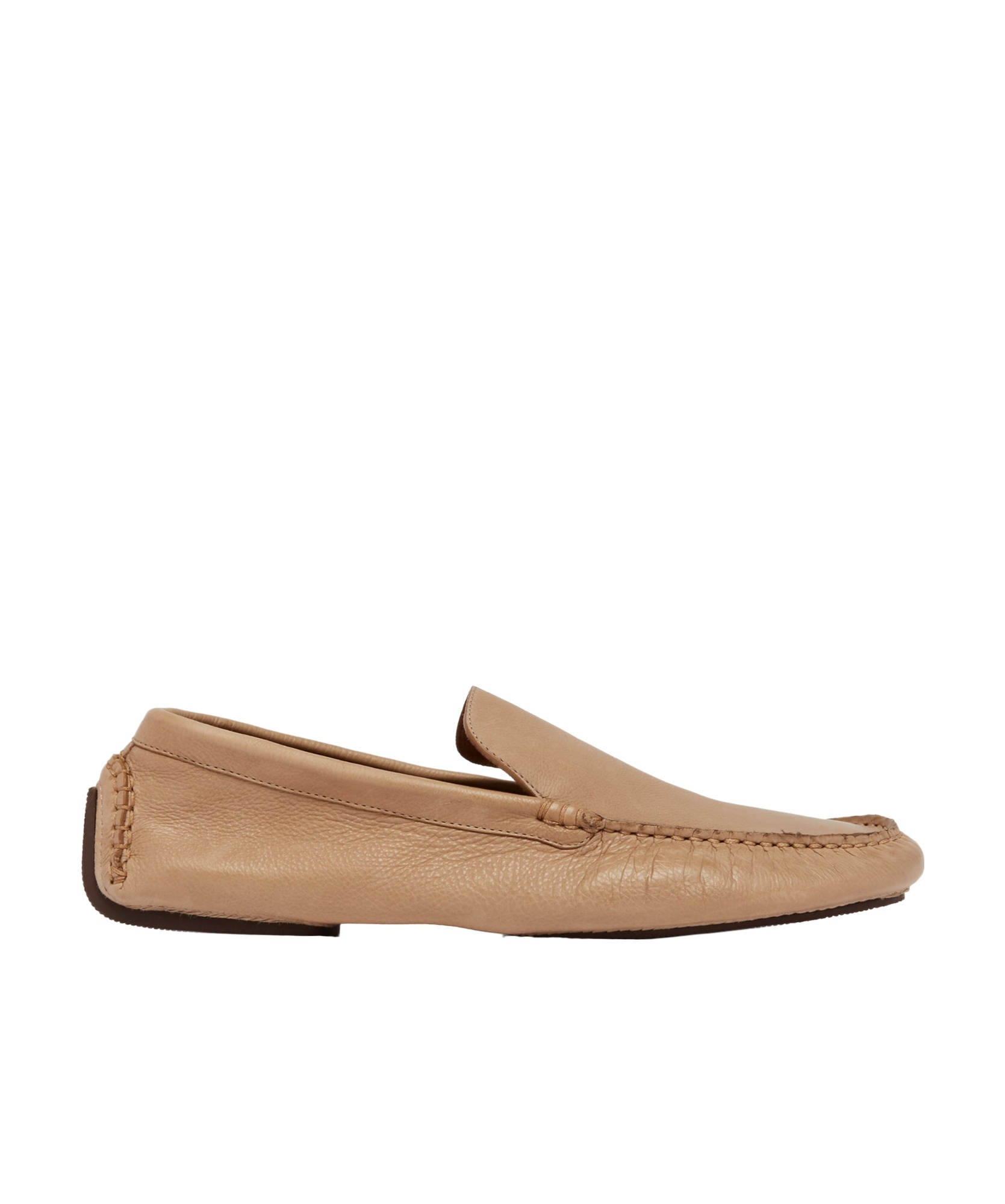 The Row Lucca Leather Moccasins In Nude