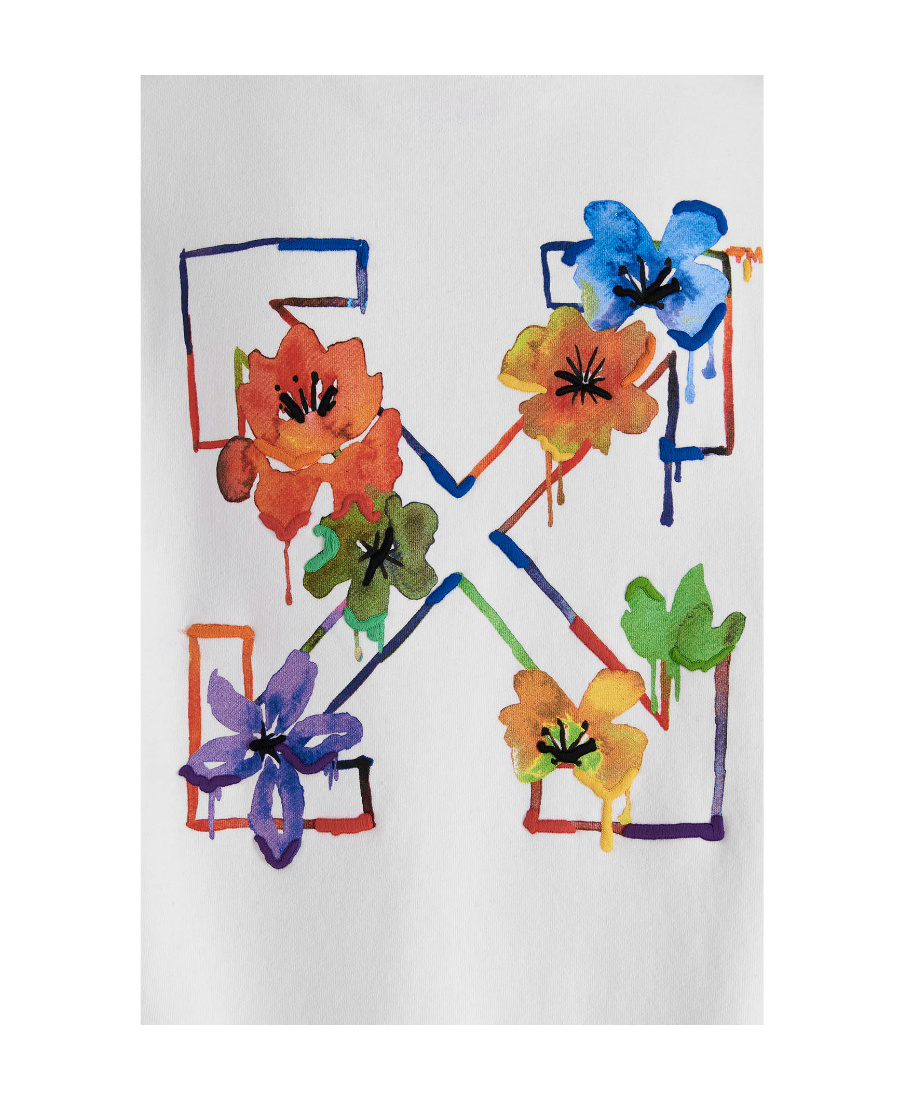 Off-white Arrows-motif Organic-cotton Hoodie In White