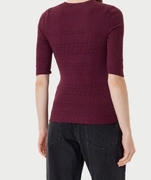Twinset Ribbed Logo-plaque Jumper In Red