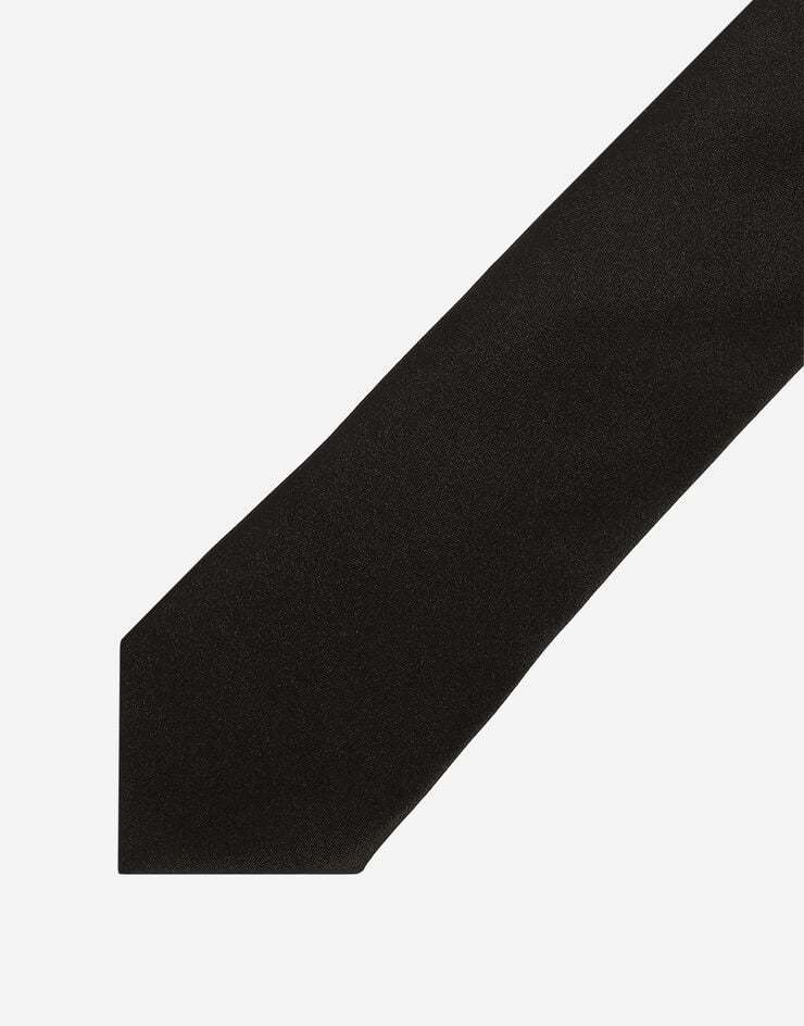 Dolce & Gabbana Woven Silk Tie In Black