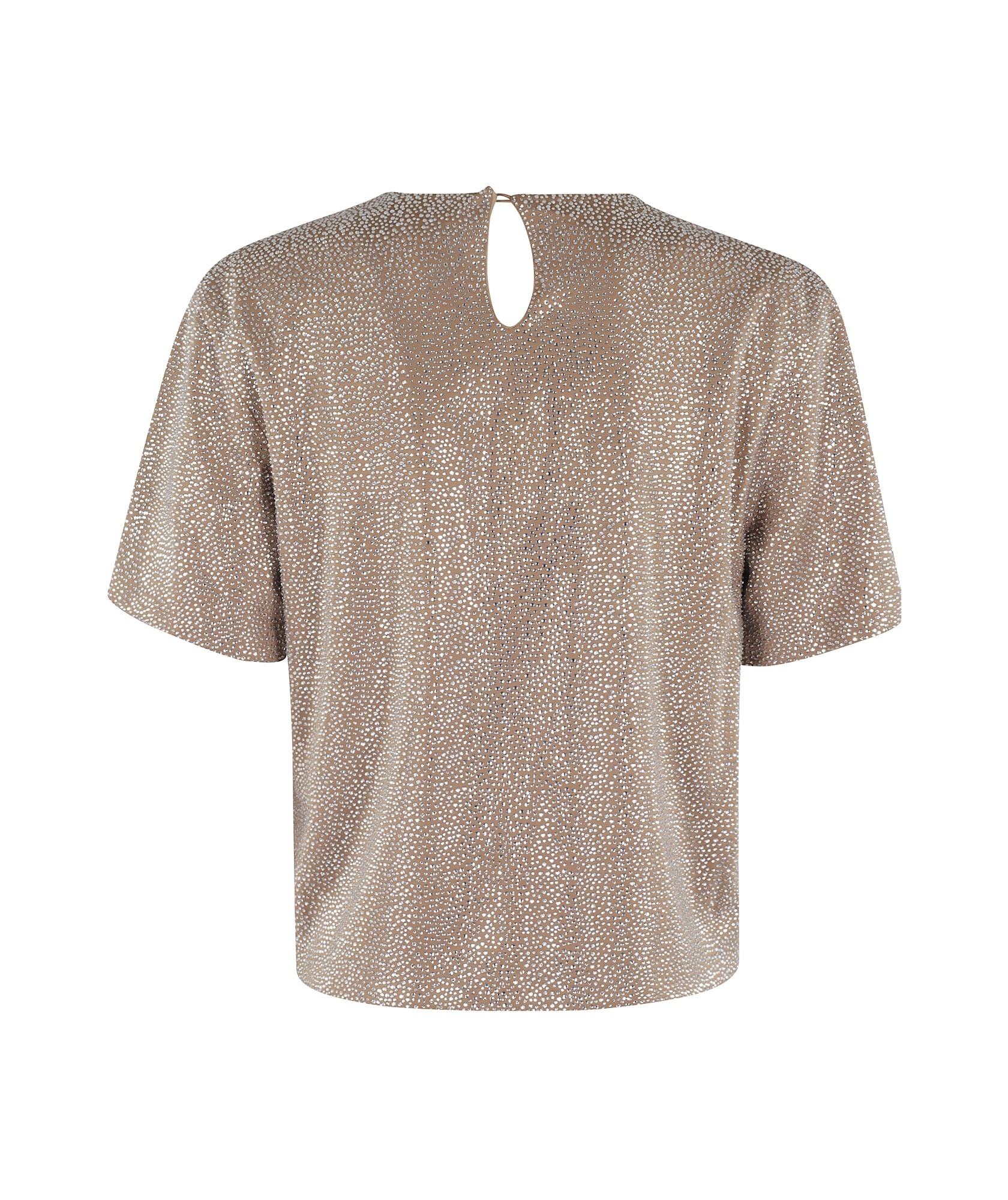 Giuseppe Di Morabito Embellished Metallic Keyhole Back Blouse In Nude