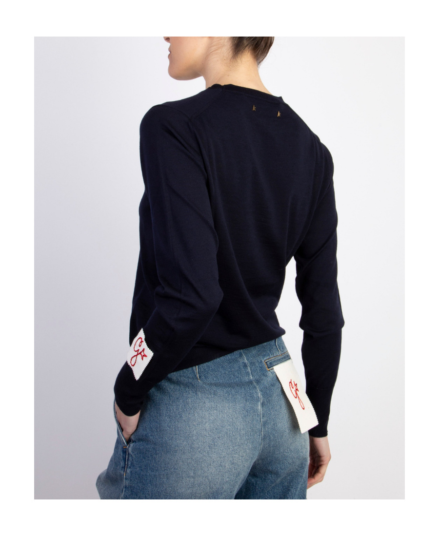 Golden Goose Ripped-detailing Wool Jumper In Black