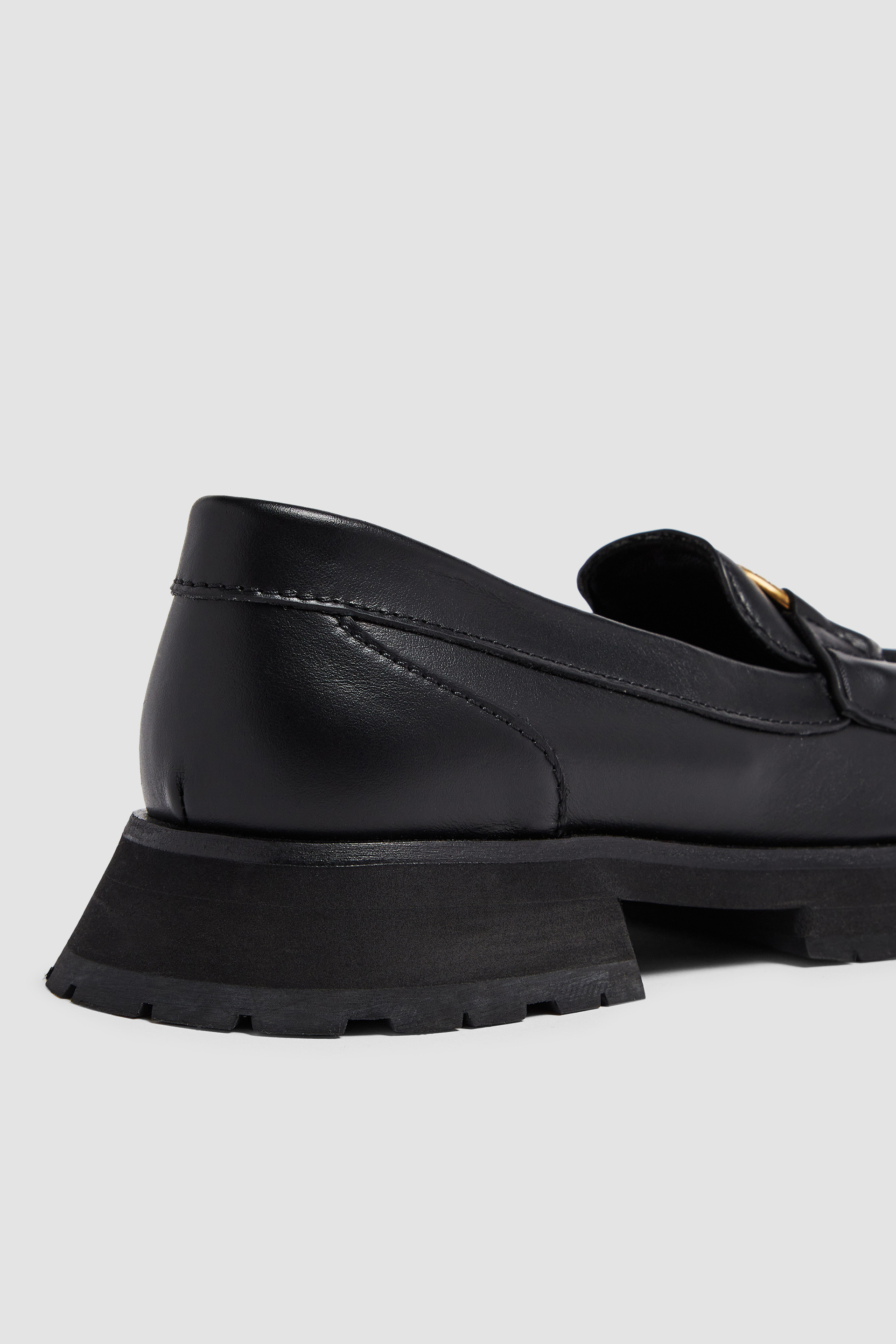 Moncler Bell Leather Loafers In Black