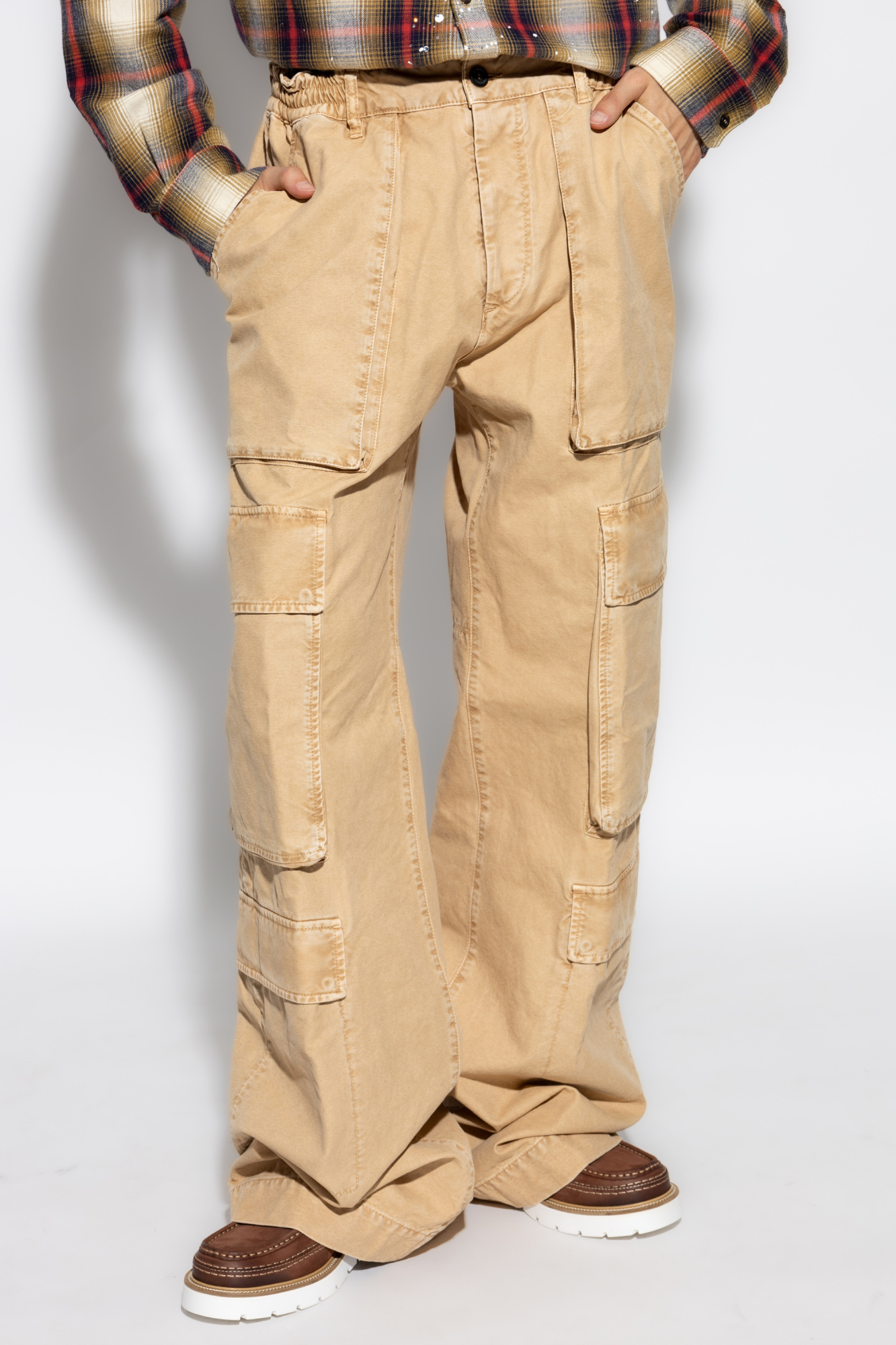 Dsquared2 Panelled Multi-pocket Cargo Trousers In Nude