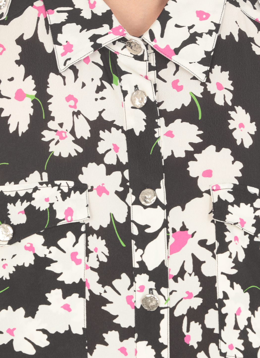 Msgm Floral-print Button-fastening Shirt In White