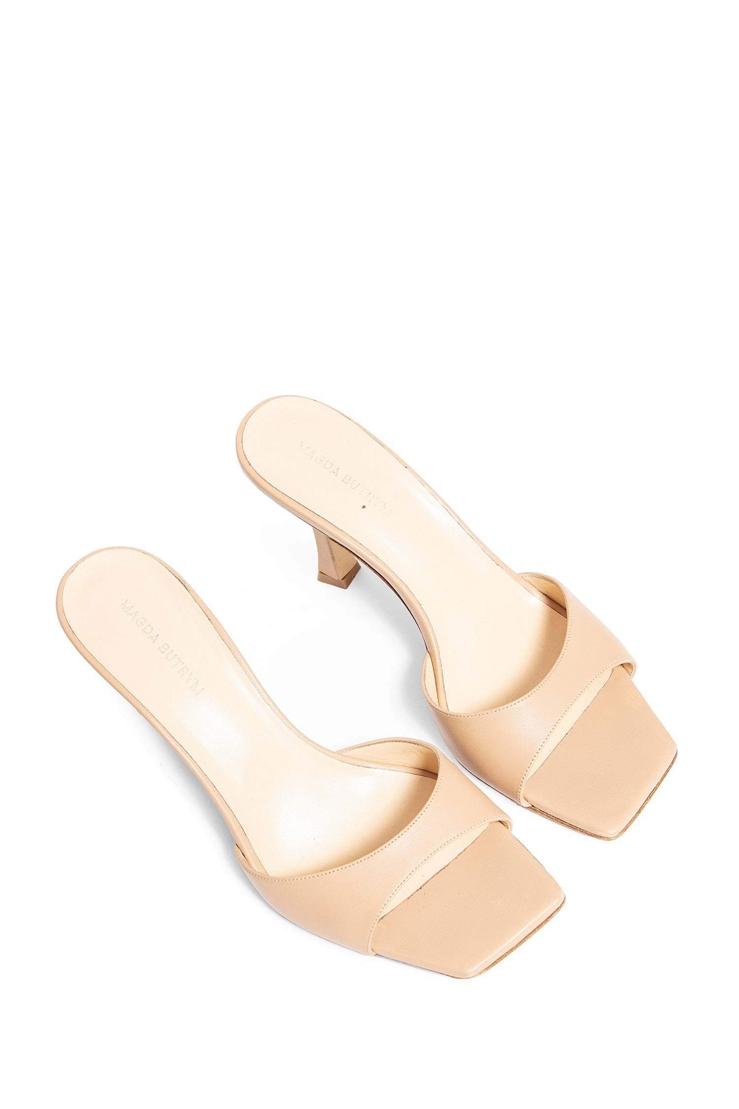 Magda Butrym Square Toe Muller Shoes In Nude