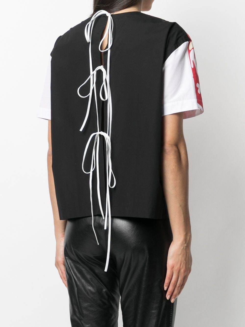 Marni Graphic Print Short Sleeve Blouse In White
